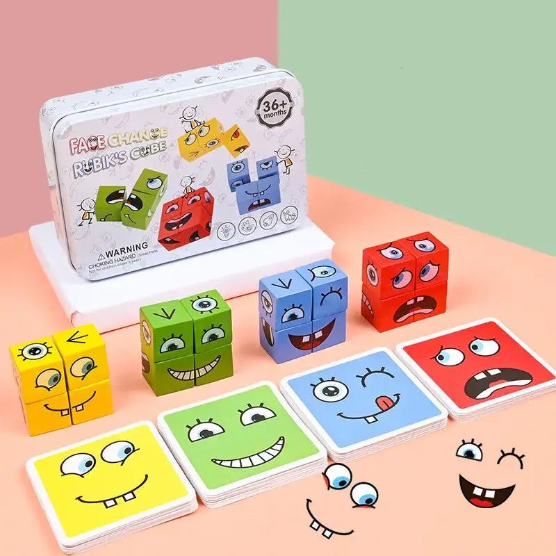 Jeu des émotions Montessori enfant | expression faciale surprise et joie