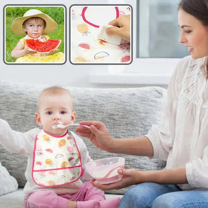 Bavoir bébé rose vue de face | design doux et adorable pour les petites filles