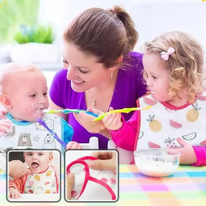 Bavoir bébé vert vue de face | coloris frais et naturel pour les repas