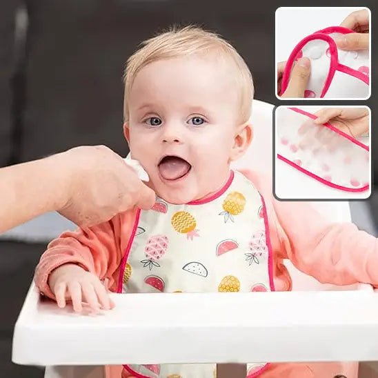 Bavoir bébé bleu vue de face | Coloris vif et joyeux pour les petits garçons