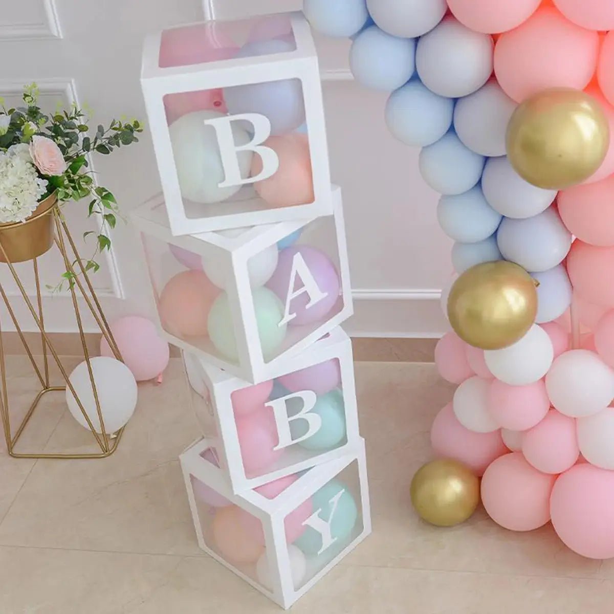 Boîte à Ballons Transparente | créer des souvenirs personnalisés - Les douceurs de bébé