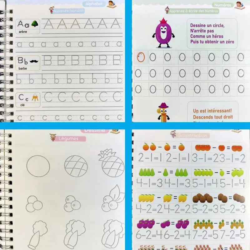 Cahier magique apprentissage des lettres | exercices de calligraphie pour maternelle
