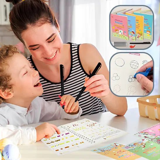 Enfant utilisant le cahier magique | apprentissage ludique et interactif