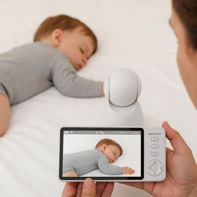 Caméra bébé vision nocturne HD vue de face | surveillance claire de jour comme de nuit