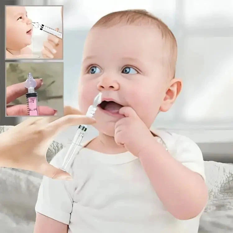 enfant recoit les soins avec mouche bebe