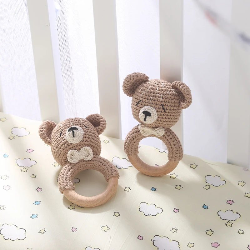 Hochet bébé ourson en matière non toxique – certifié sans BPA