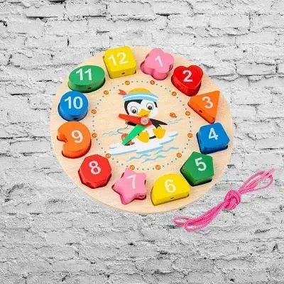 Horloge jouet en bois éducatif | apprendre l'heure en jouant pour enfants dès 3 ans