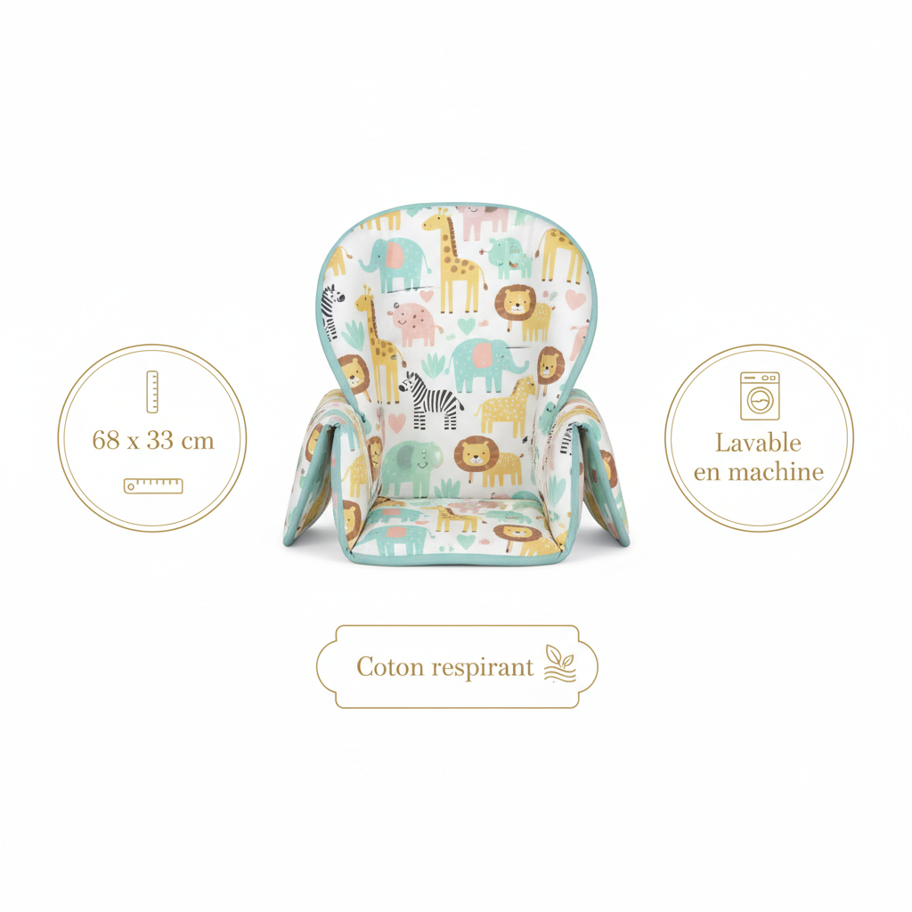 Coussin chaise haute | Confortable et Lavable