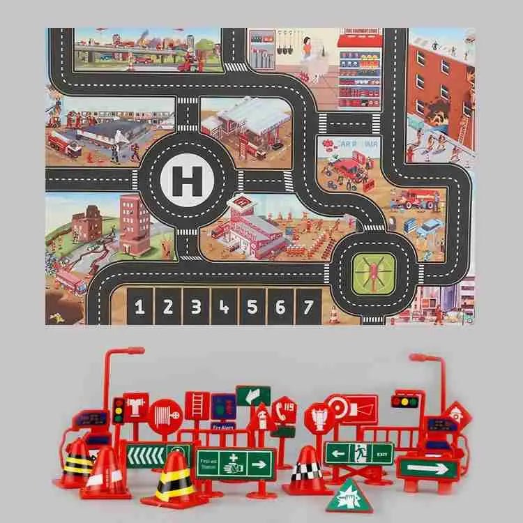 Tapis routière compatible véhicules miniatures | aventure urbaine et créative pour enfants
