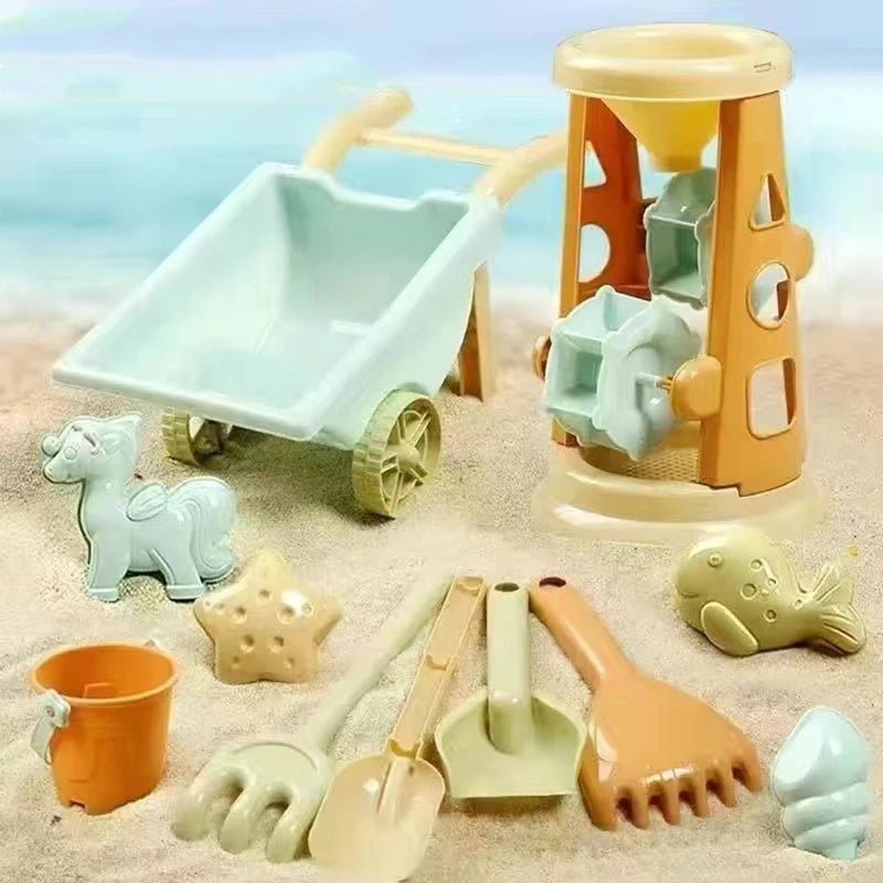 Jouet de plage en situation | Famille profitant d'une journée ensoleillée au bord de mer
