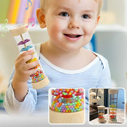 Jouet pluie en situation | Bébé fasciné par le son doux et rythmique