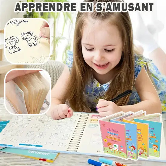 Cahier apprentissage magique cadeau | idée-cadeau éducative et innovante pour enfants
