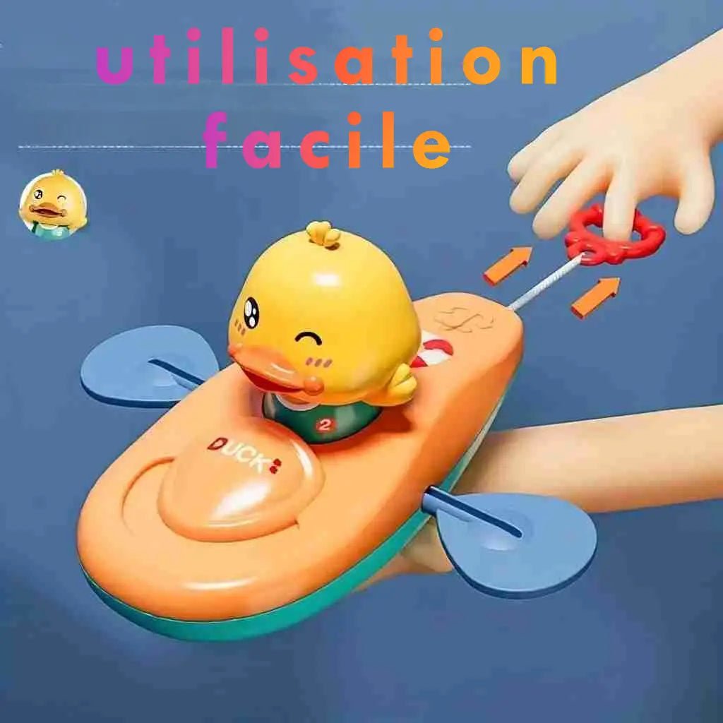 Petit canard jaune en kayak | plaisirs garantie - Les douceurs de bébé