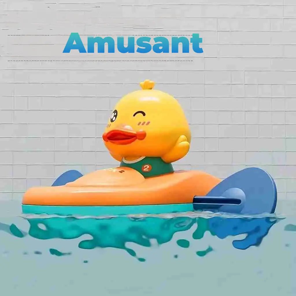 Petit canard jaune en kayak | plaisirs garantie - Les douceurs de bébé