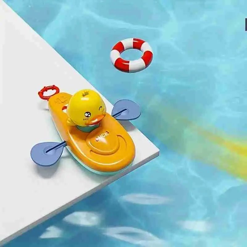 Petit canard jaune en kayak | plaisirs garantie - Les douceurs de bébé