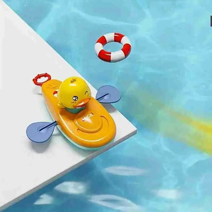 Petit canard jaune en kayak | plaisirs garantie - Les douceurs de bébé