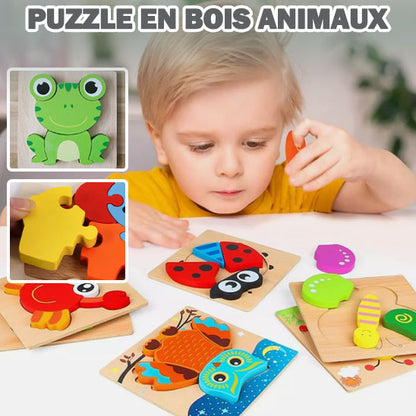 Puzzle en bois 3 D | stimule le développement conitif et la moticité