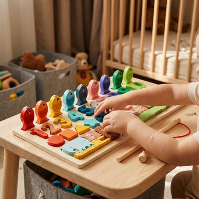 Puzzle bois Montessori | Jouet éducatif artisanal dès 12 mois