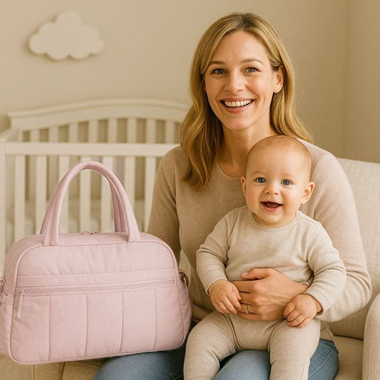 Sac à langer élégant vu de face | design moderne et pratique pour les parents
