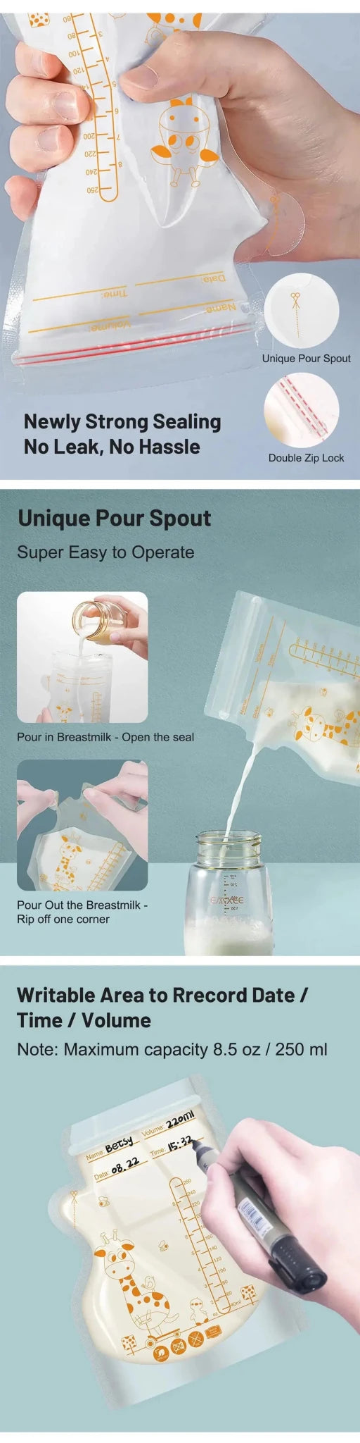 Sachets de conservation du lait maternel | idéal pour les mamans - Les douceurs de bébé
