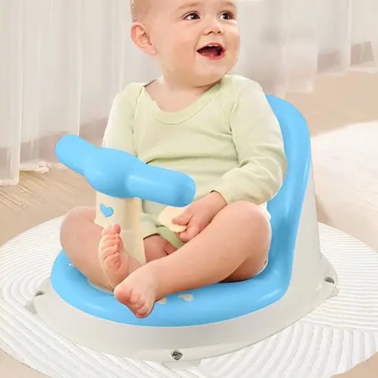 Siège de bain bébé vue de dessus | assise confortable et bords arrondis sans aspérités