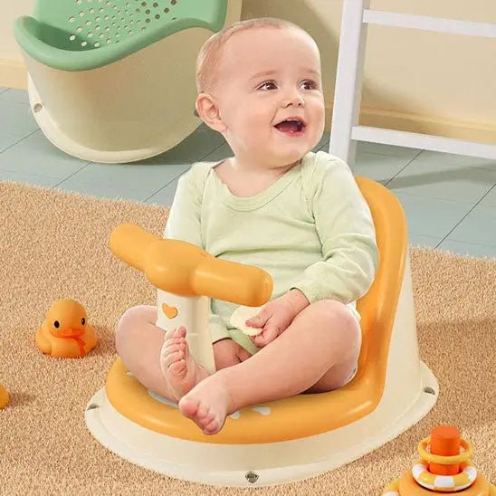 Siège de bain bébé avec ventouses antidérapantes | fixation sécurisée au fond de la baignoire