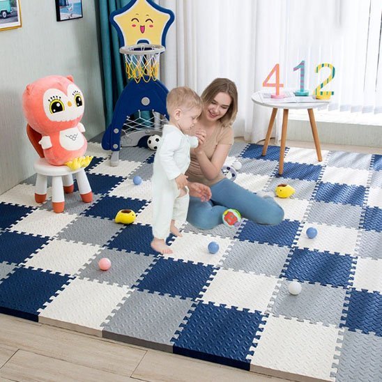 Tapis d'éveil en configuration rectangulaire | protection optimale contre les chocs