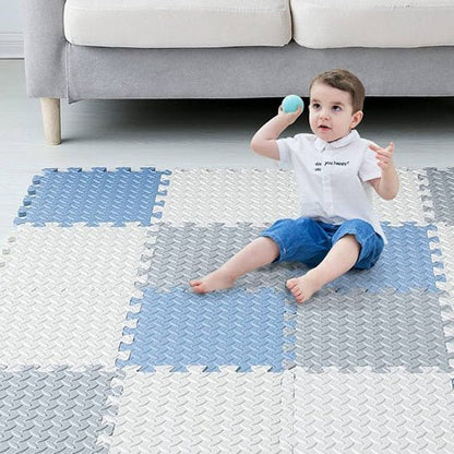 Tapis d'éveil assemblé en carré | configuration spacieuse pour jouer et ramper