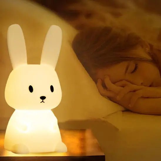 Veilleuse lapin couleur jaune | éclairage doux adapté à la chambre de bébé