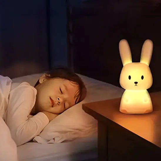 Veilleuse lapin avec minuterie | extinction automatique pour un sommeil paisible
