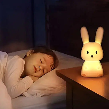 Veilleuse lapin avec minuterie | extinction automatique pour un sommeil paisible
