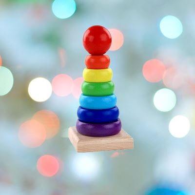 WoodenToys™ - Tour arc - en - ciel - Les douceurs de bébé